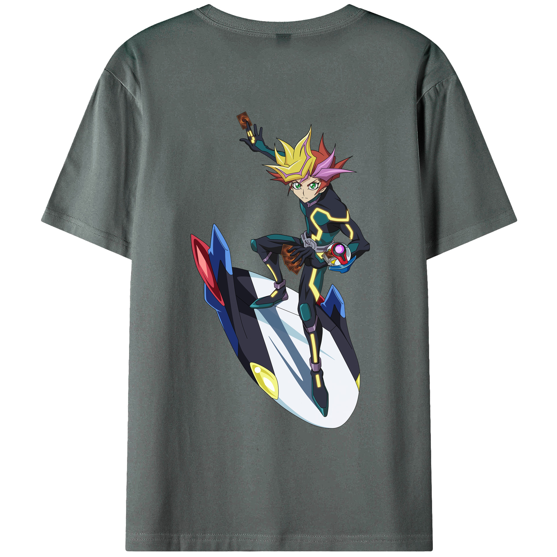 （画像用） 遊☆戯☆王 Yu-Gi-Oh! 綿100％ メンズ半袖Tシャツ（バックプリント） 通気性